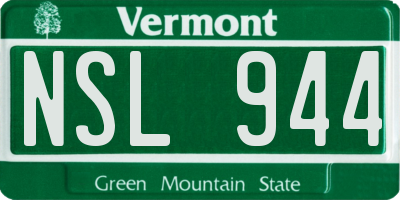 VT license plate NSL944