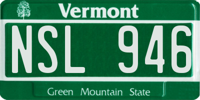 VT license plate NSL946