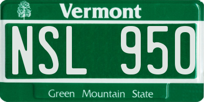 VT license plate NSL950