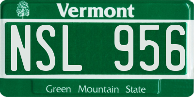 VT license plate NSL956