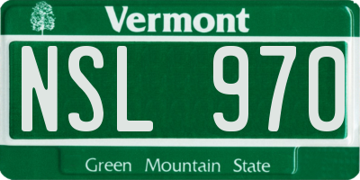 VT license plate NSL970