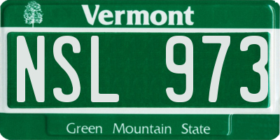 VT license plate NSL973