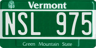 VT license plate NSL975