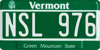 VT license plate NSL976