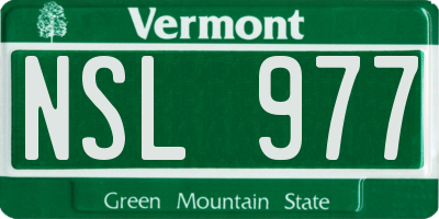 VT license plate NSL977
