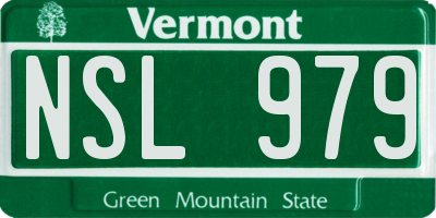 VT license plate NSL979
