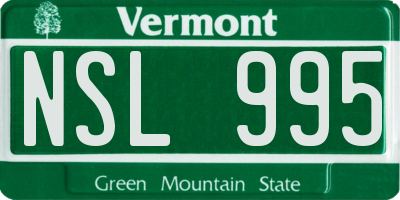 VT license plate NSL995