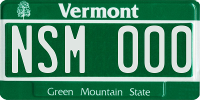VT license plate NSM000