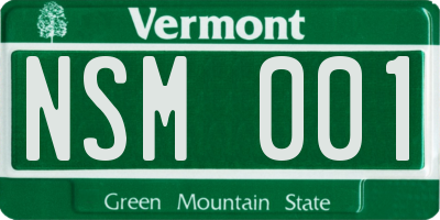 VT license plate NSM001