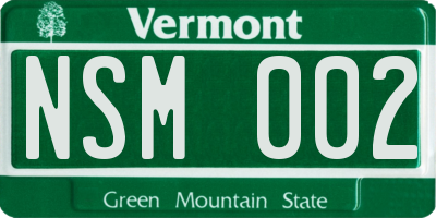 VT license plate NSM002