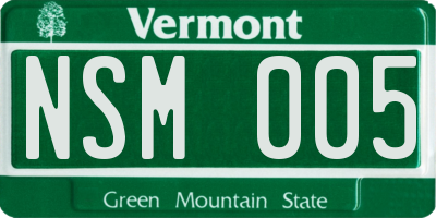VT license plate NSM005