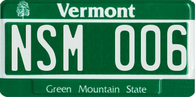VT license plate NSM006