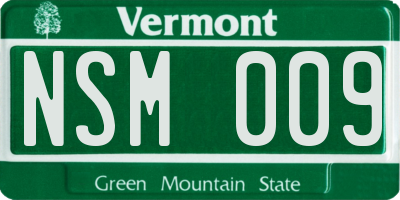 VT license plate NSM009