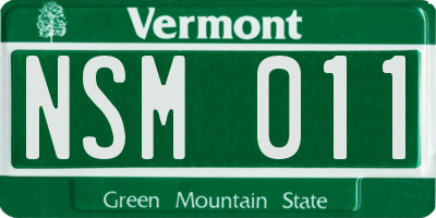 VT license plate NSM011