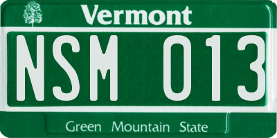 VT license plate NSM013