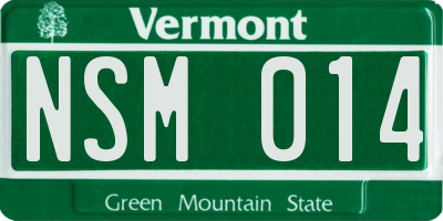 VT license plate NSM014