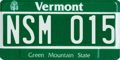 VT license plate NSM015