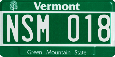 VT license plate NSM018