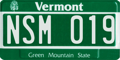 VT license plate NSM019