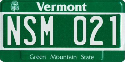 VT license plate NSM021