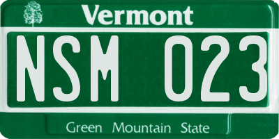 VT license plate NSM023