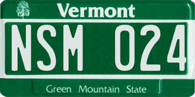 VT license plate NSM024