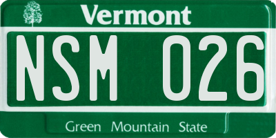 VT license plate NSM026
