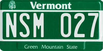 VT license plate NSM027