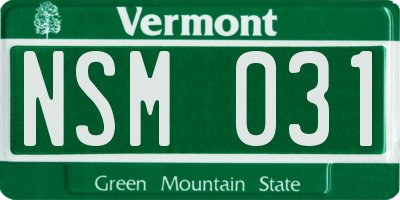 VT license plate NSM031
