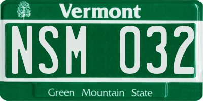 VT license plate NSM032