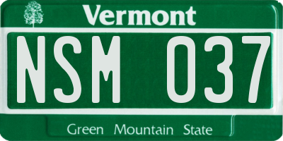 VT license plate NSM037