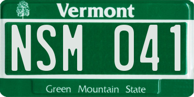 VT license plate NSM041