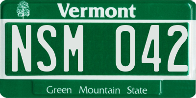VT license plate NSM042