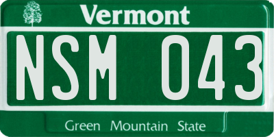 VT license plate NSM043