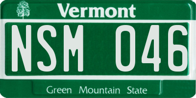 VT license plate NSM046
