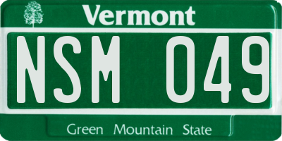 VT license plate NSM049