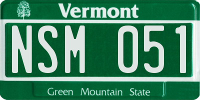 VT license plate NSM051