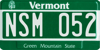 VT license plate NSM052