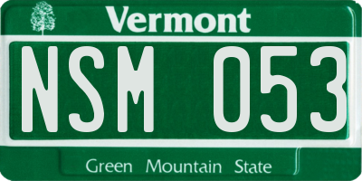 VT license plate NSM053