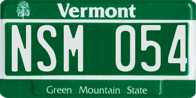 VT license plate NSM054