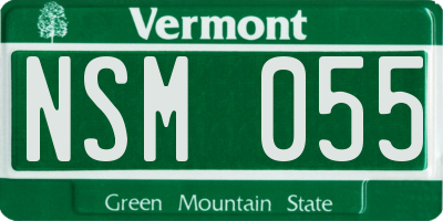 VT license plate NSM055
