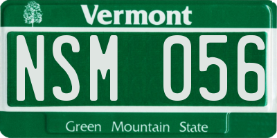 VT license plate NSM056