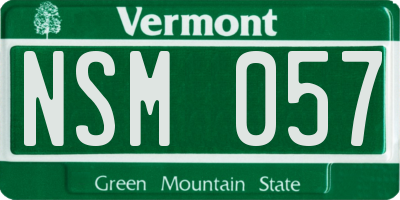 VT license plate NSM057