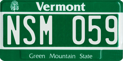 VT license plate NSM059