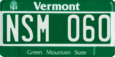 VT license plate NSM060
