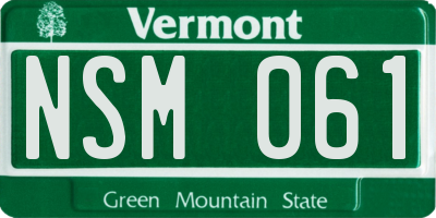 VT license plate NSM061