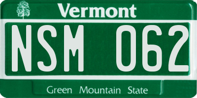 VT license plate NSM062