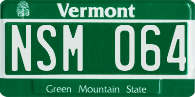 VT license plate NSM064