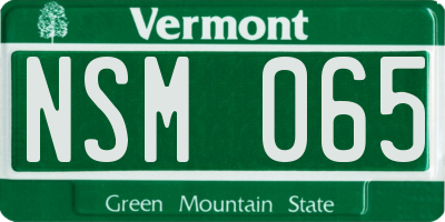 VT license plate NSM065