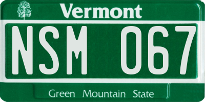 VT license plate NSM067